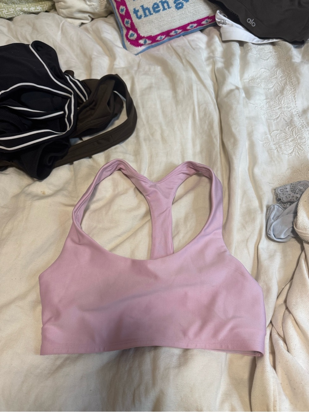 ALO Yoga Light Pink Racerback Sports Bra